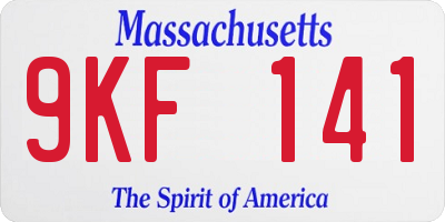 MA license plate 9KF141