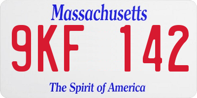 MA license plate 9KF142