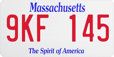 MA license plate 9KF145