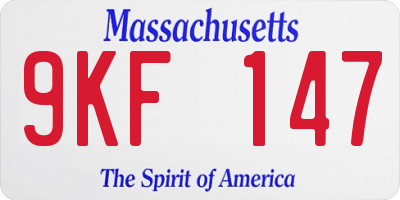 MA license plate 9KF147