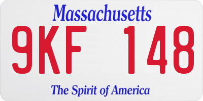 MA license plate 9KF148