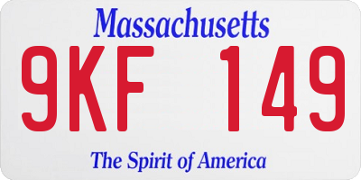 MA license plate 9KF149