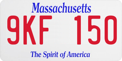 MA license plate 9KF150