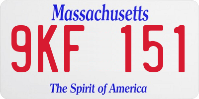 MA license plate 9KF151
