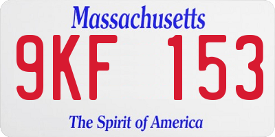 MA license plate 9KF153