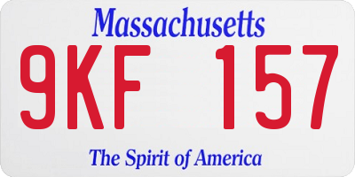 MA license plate 9KF157
