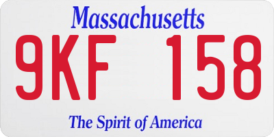 MA license plate 9KF158