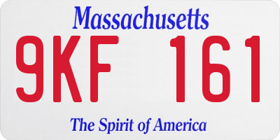 MA license plate 9KF161