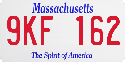 MA license plate 9KF162