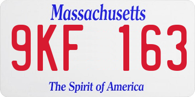 MA license plate 9KF163