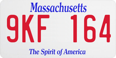 MA license plate 9KF164
