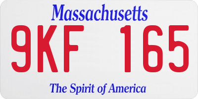 MA license plate 9KF165