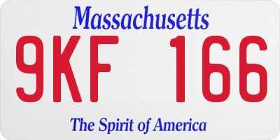 MA license plate 9KF166