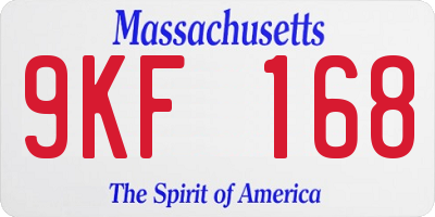 MA license plate 9KF168