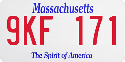 MA license plate 9KF171