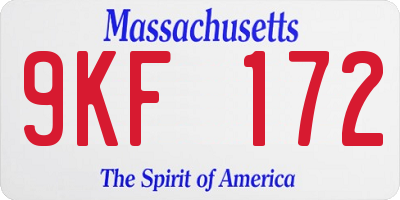 MA license plate 9KF172