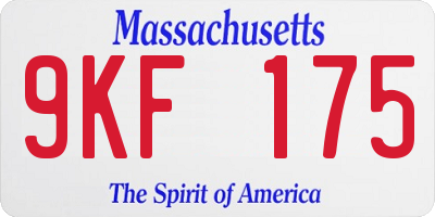 MA license plate 9KF175