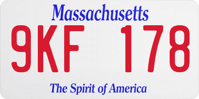 MA license plate 9KF178