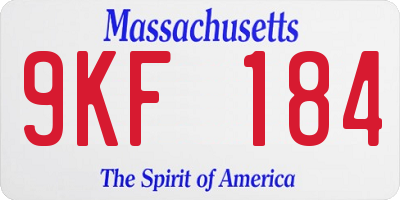MA license plate 9KF184