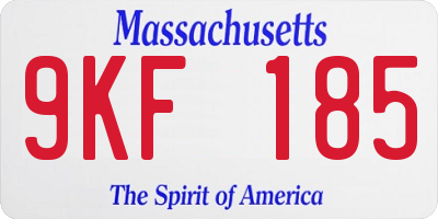 MA license plate 9KF185