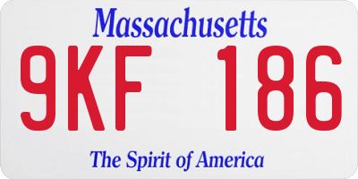 MA license plate 9KF186