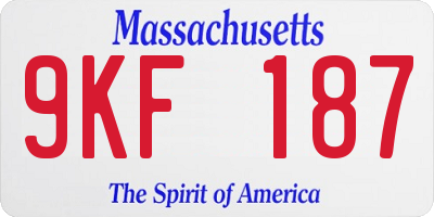 MA license plate 9KF187