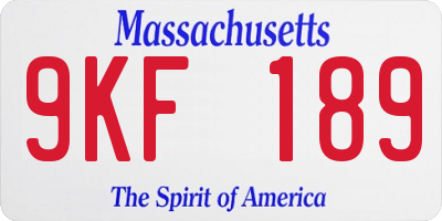 MA license plate 9KF189