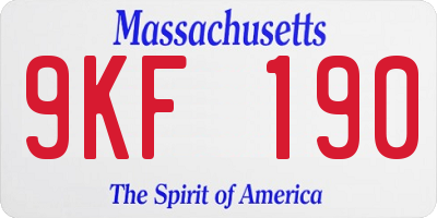 MA license plate 9KF190