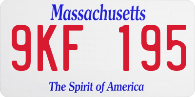 MA license plate 9KF195