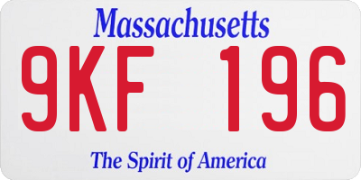 MA license plate 9KF196