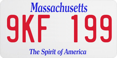 MA license plate 9KF199