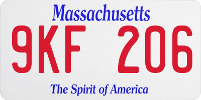 MA license plate 9KF206