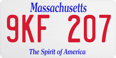 MA license plate 9KF207