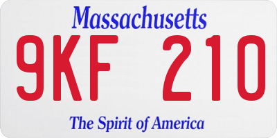 MA license plate 9KF210