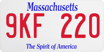MA license plate 9KF220