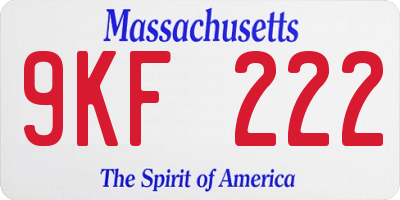 MA license plate 9KF222