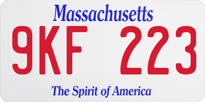 MA license plate 9KF223