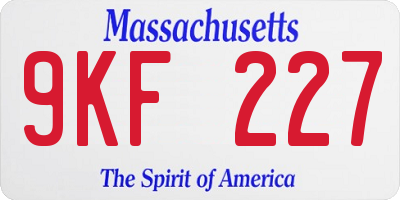 MA license plate 9KF227