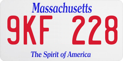 MA license plate 9KF228