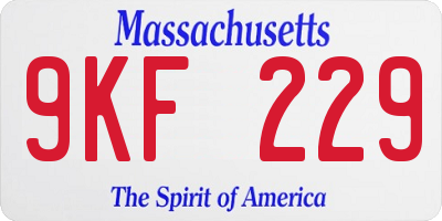 MA license plate 9KF229