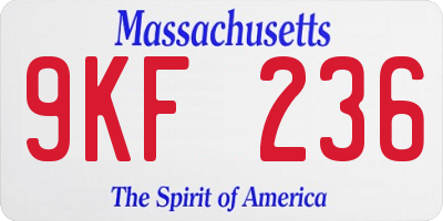 MA license plate 9KF236