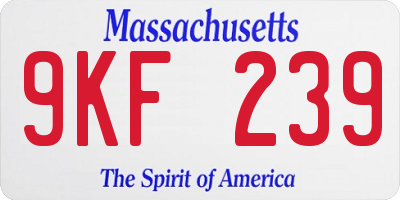 MA license plate 9KF239