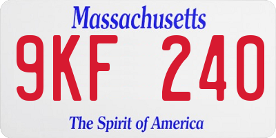 MA license plate 9KF240