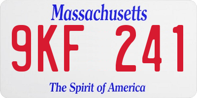 MA license plate 9KF241