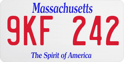 MA license plate 9KF242