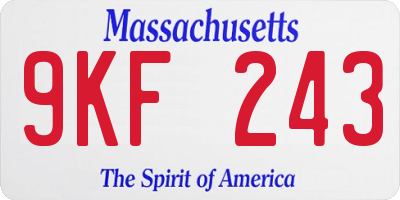 MA license plate 9KF243