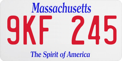 MA license plate 9KF245