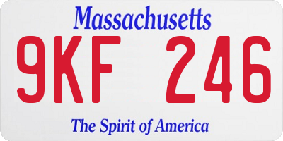 MA license plate 9KF246