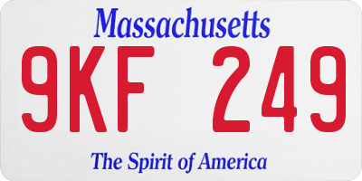 MA license plate 9KF249