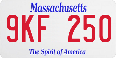MA license plate 9KF250